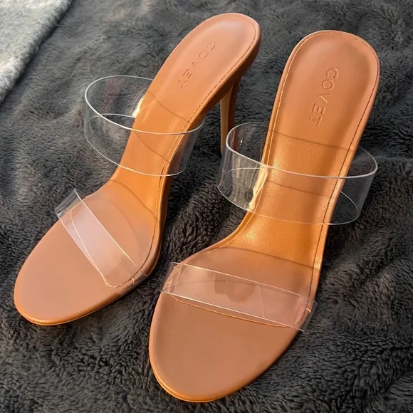 BELLA Tan Clear Heels - Picture 5 of 5